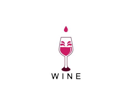 Wine icon logo template vectorのイラスト素材