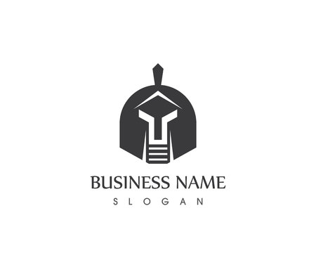 Spartan helmet logo design vector templateのイラスト素材