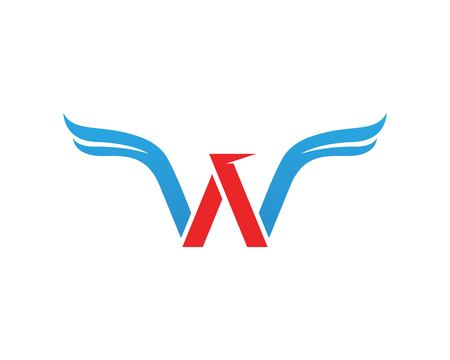 w Letter Wings Logo Templateのイラスト素材