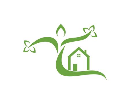 Building home nature logo designのイラスト素材