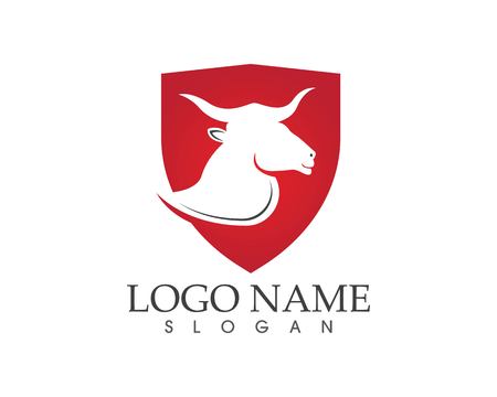 Bull Taurus Logo Template vector icon illustrationのイラスト素材