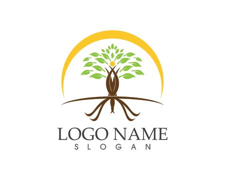 Tree icon concept of a stylized tree with letterのイラスト素材