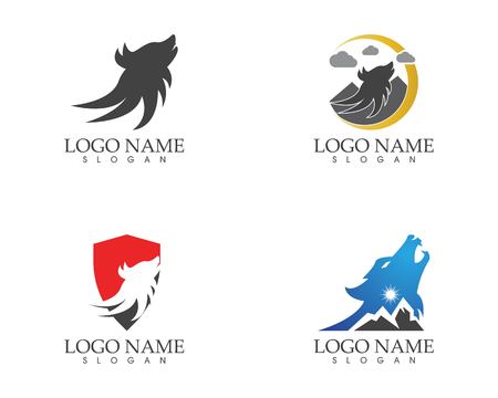 Wolf head logo design vector illustrationのイラスト素材
