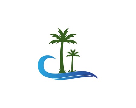 Coconut tree logo design vector illustrationのイラスト素材