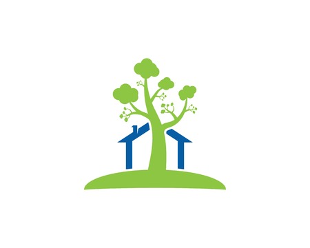 Building home nature logo vector templateのイラスト素材