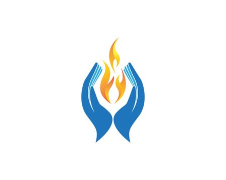 Fire flame icon logo vector illustrationのイラスト素材