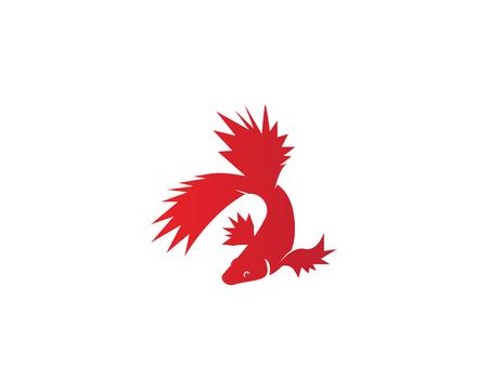 Fighting fish icon logo vector illustrationのイラスト素材