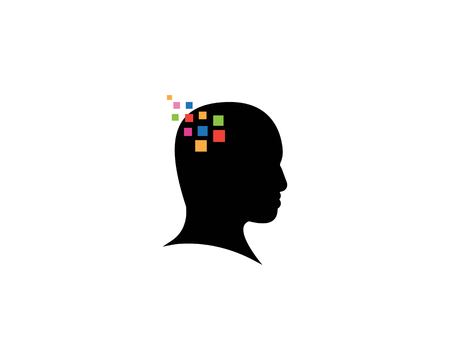 Digital human brain  vector illustrationのイラスト素材