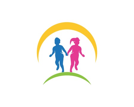 Funny kids logo templateのイラスト素材