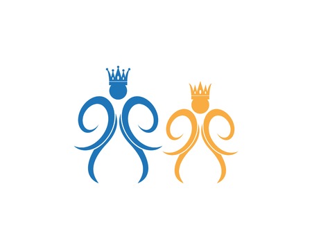 king or queen icon vector templateのイラスト素材