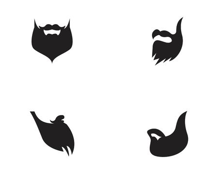Bearded man logo silhouetteのイラスト素材