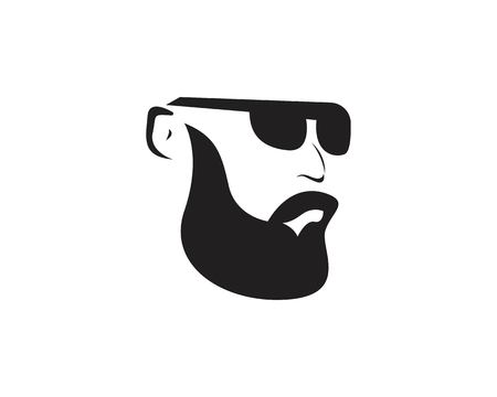 Bearded man logo silhouetteのイラスト素材