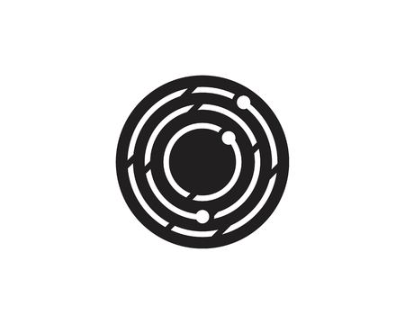 Circle line round technology logo vectorのイラスト素材