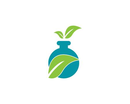 Herbal lab icon logo vectorのイラスト素材