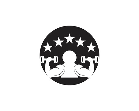 Gym,fitness icon logo vector illustrationのイラスト素材