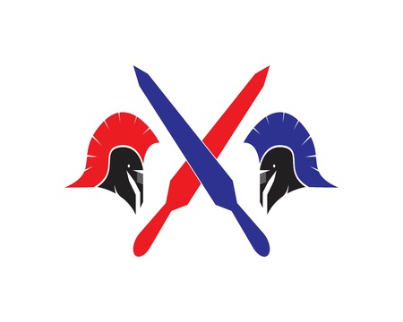 Spartan helmet warrior vector templateのイラスト素材