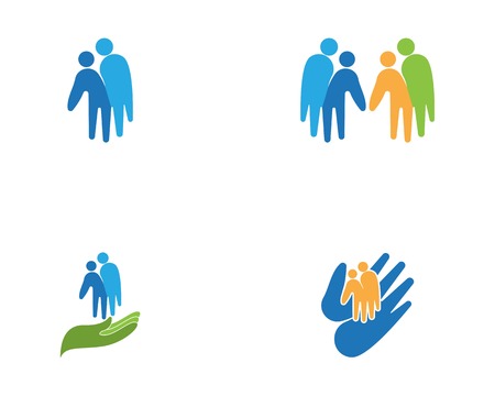 Hand care people logo vector illustrationのイラスト素材