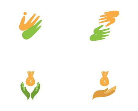 Hand care people logo vector illustrationのイラスト素材