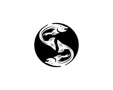fish vector silhouette template salmonのイラスト素材