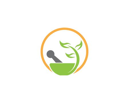 Herbal pharmacy health medical vector logoのイラスト素材