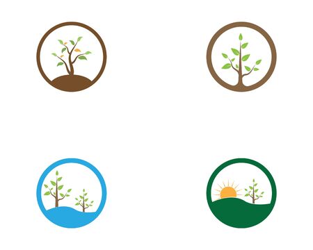 Nature plant logo vector illustrationのイラスト素材