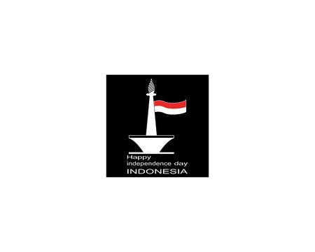 Happy independence day indonesia logo vector templateのイラスト素材