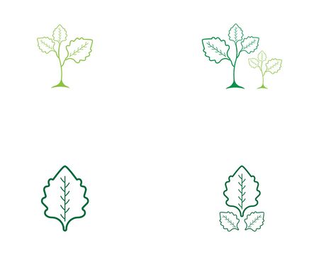 Green leaf nature ecology icon and symbol vector illustrationのイラスト素材