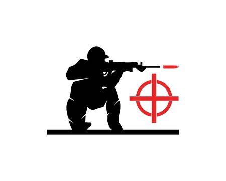 Gun army military icon and symbol vector illustrationのイラスト素材
