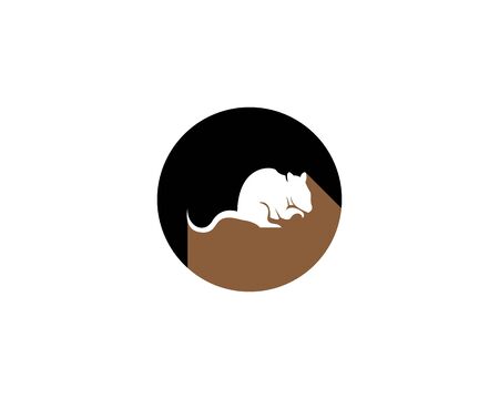 Rat  cartoon silhouette icon and symbol vector illustrationのイラスト素材