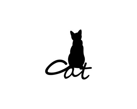 Cat silhouette icon and symbol vector illustrationのイラスト素材