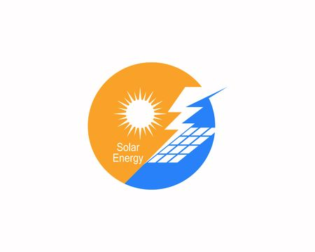 Solar logo energy icon vector designのイラスト素材