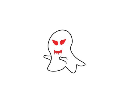 Ghost cartoon icon and symbol logo templateのイラスト素材