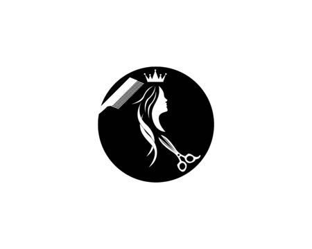 Barber shop icon and symbol templateのイラスト素材