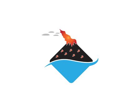 Volcano eruption vector illustration on white background stock illustrationのイラスト素材