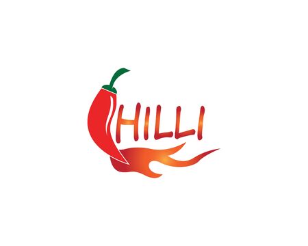 Red hot natural chili icon Template vector Illustrationのイラスト素材
