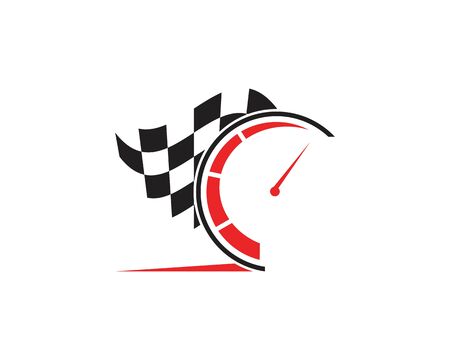 Race flag icon, simple design illustration vector