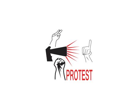 People hand protest logo vector templateのイラスト素材