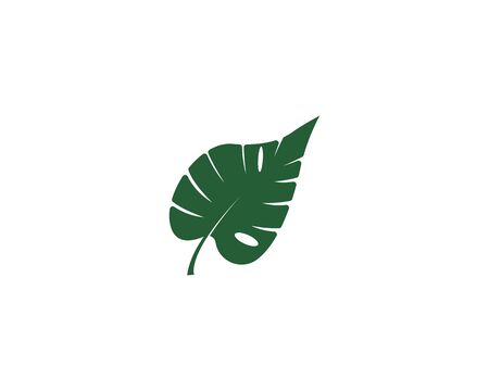 Leaves icon vector isolated on white background. Various shapes of green leaves of trees and plants.のイラスト素材