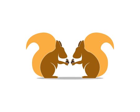 Squirrel image logo symbol vector illustration on white backgroundのイラスト素材