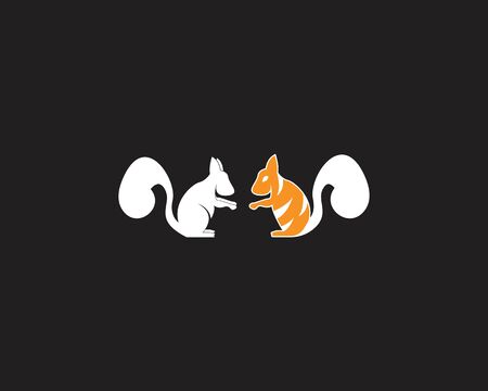 Squirrel image logo symbol vector illustration on black  backgroundのイラスト素材