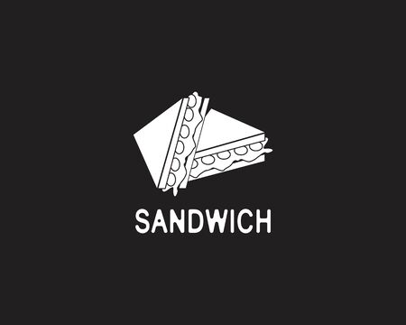 Sandwich logo design vector illustration on black backgroundのイラスト素材