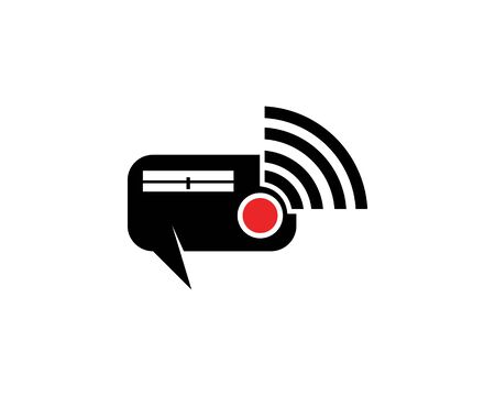Radio icon logo vector template illustrationのイラスト素材