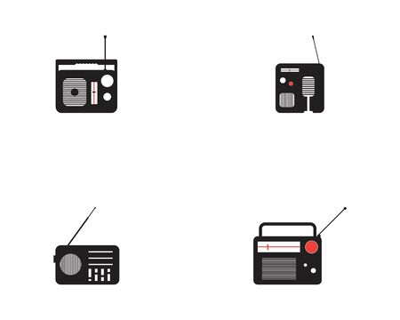 Radio icon logo vector template illustrationのイラスト素材