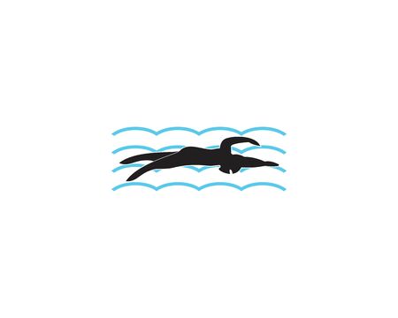 Swimming people logo vector illustrationのイラスト素材