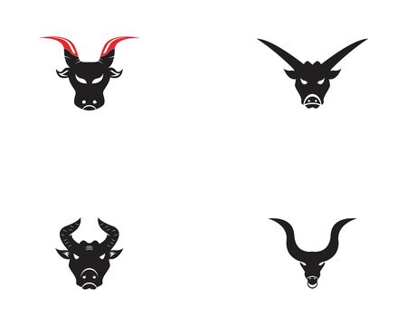 Bull head icon and symbol vector template with star on white backroundのイラスト素材