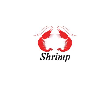 Shrimp icon and symbol vector template illustrationのイラスト素材