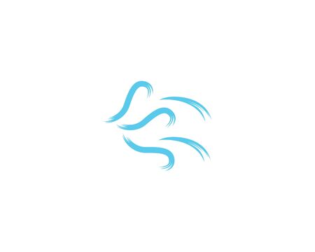 Wind flat line logo template vector illustrationのイラスト素材