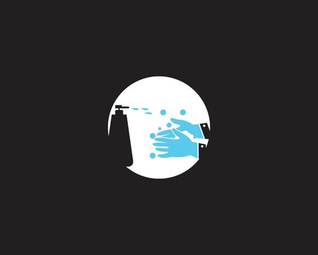 Hand wash logo template vector illustration のイラスト素材
