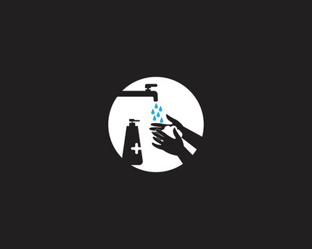 Hand wash logo template vector illustration のイラスト素材