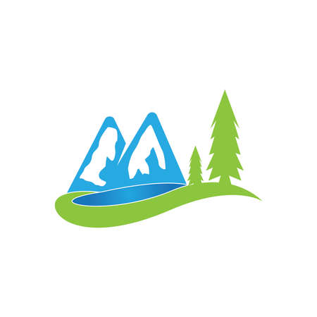 Mountain simple design icon vector template のイラスト素材